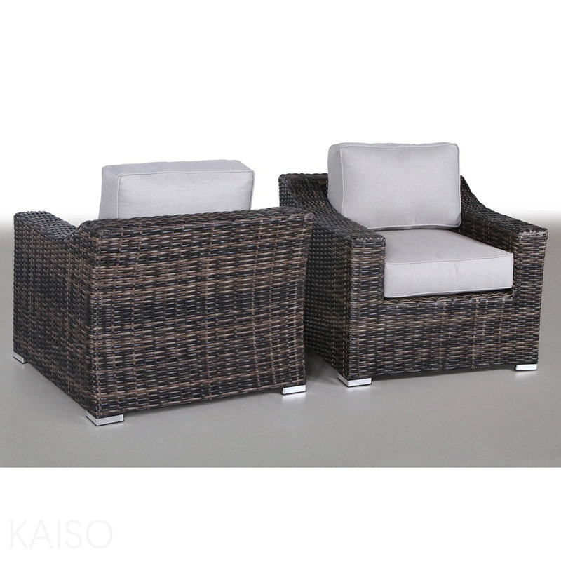 Chaise de patio avec coussins 2, Brown