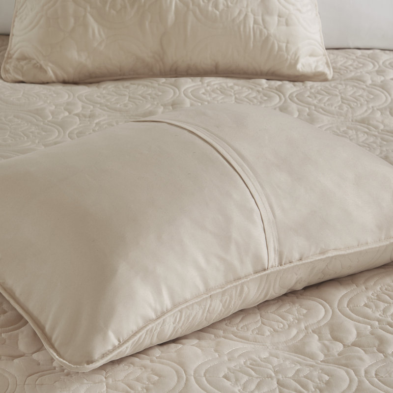 Khaki Full Microfiber Reversible Bedspread Set