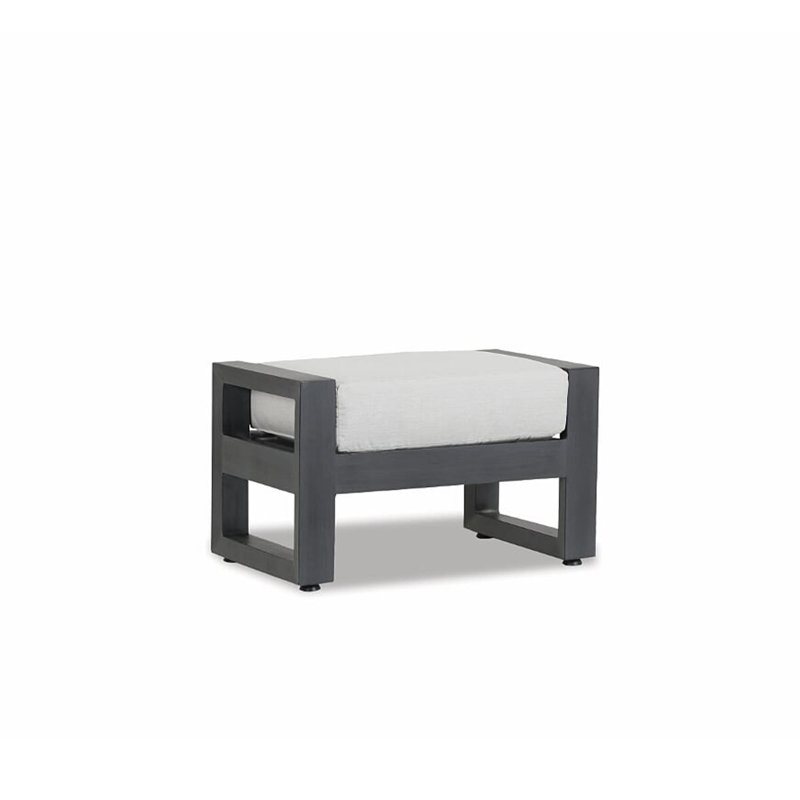Repose-pieds d'extérieur avec coussin Georgie, Argent coulé Sunbrella®