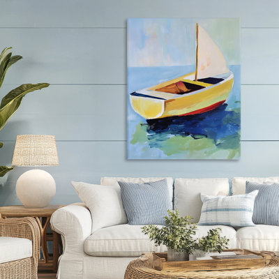Pier Sail Boat View Canvas, design by Walker Noble