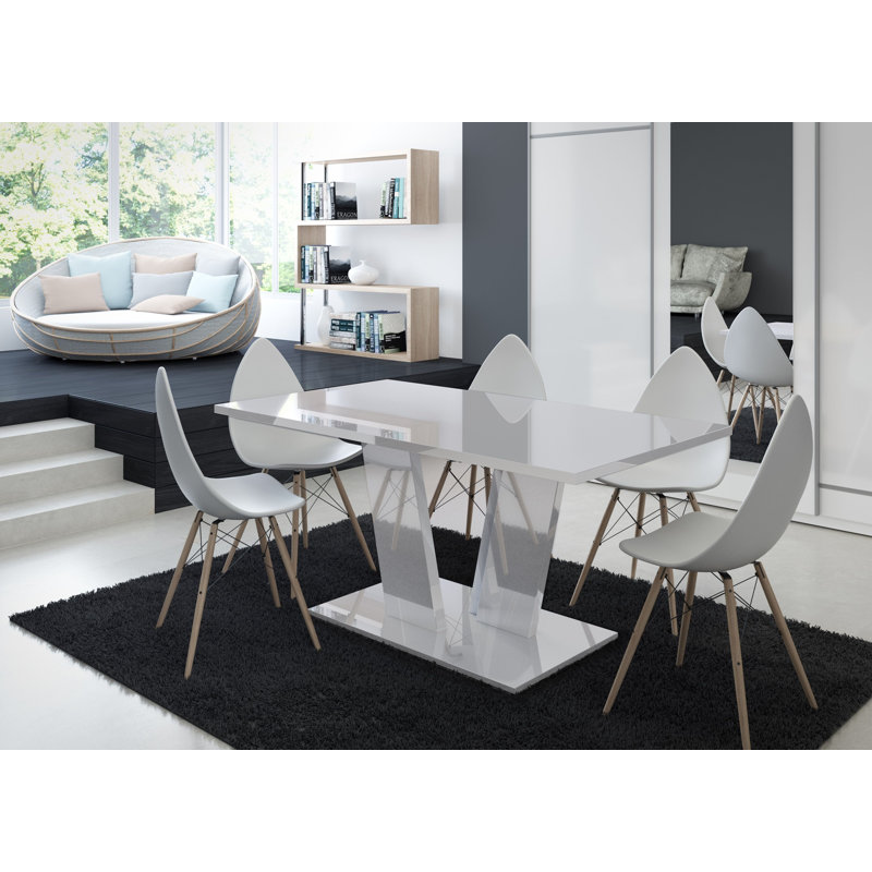 Dining Table Reidy, High Gloss White
