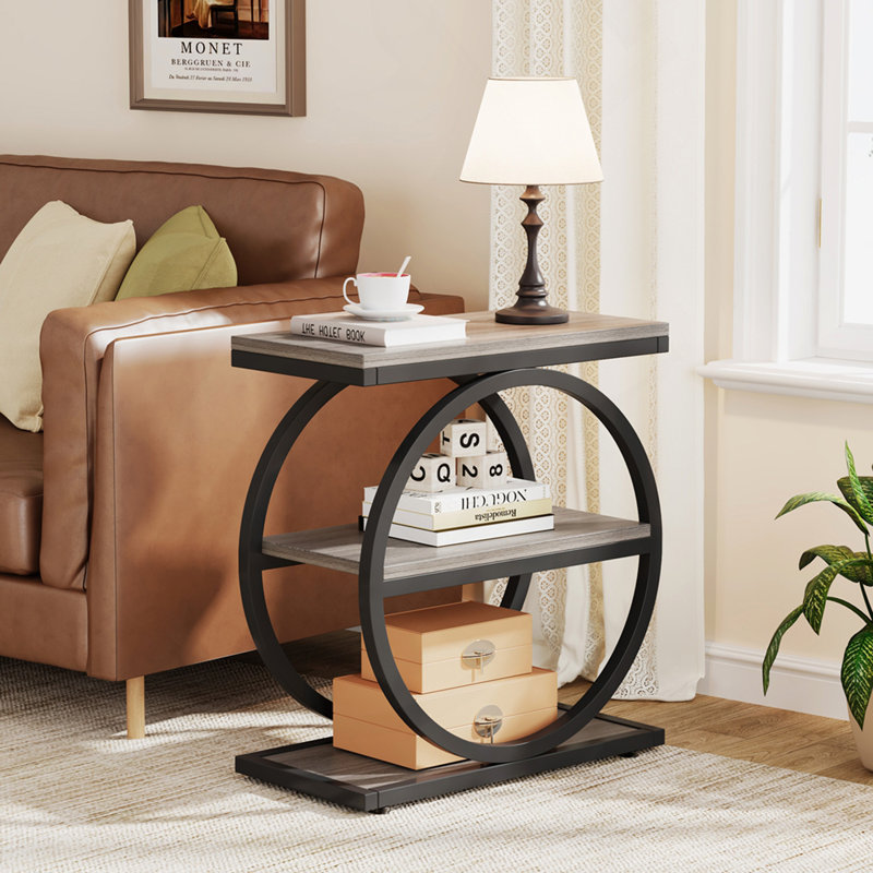 Table de bout étroite avec 3 tablettes Industrial