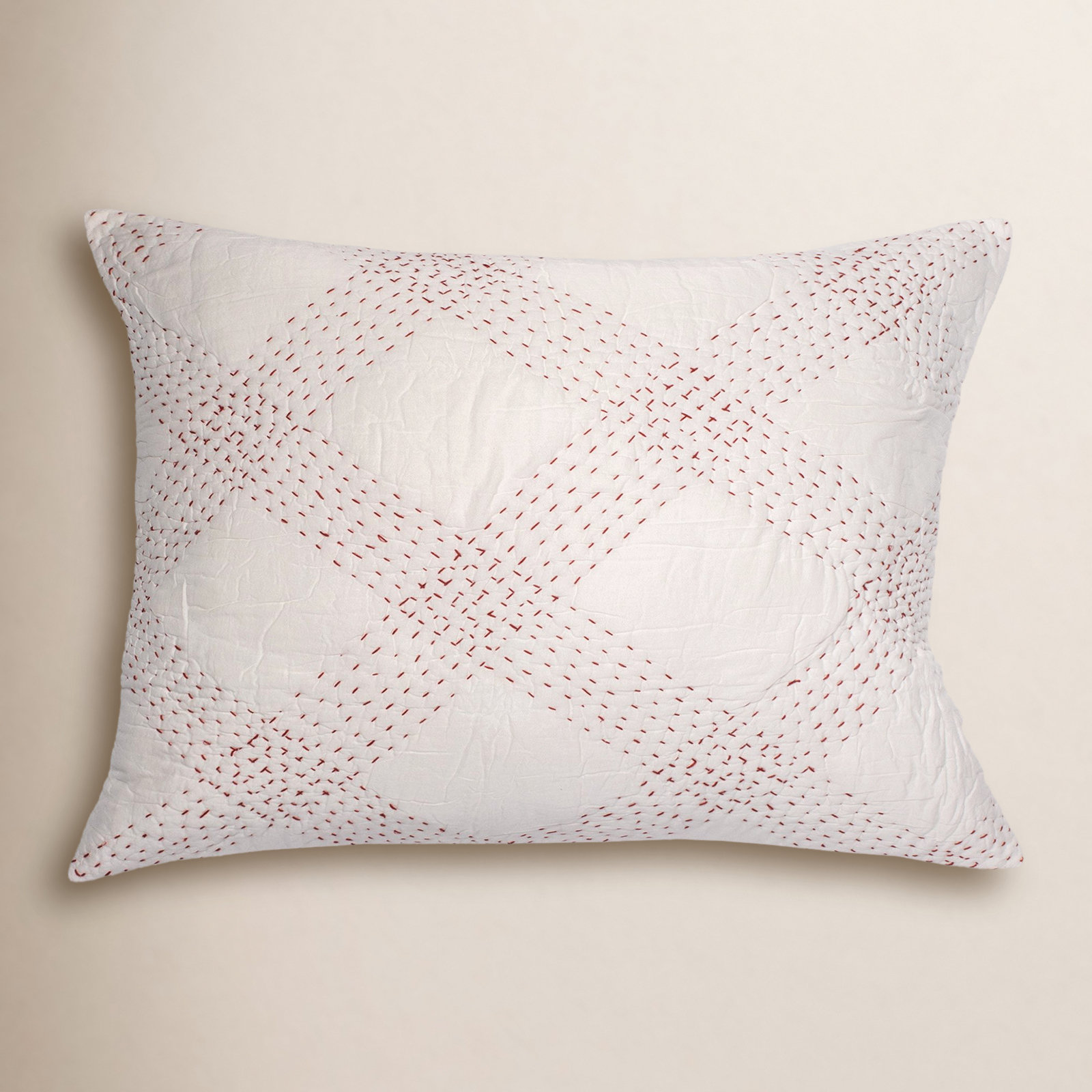 Feba Cotton Shams, Standard/Twin, Red