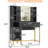 Modern Vanity Desk with Mirror & Lights, Adjustable 3 Lighting Modes Makeup Vanity Table with Stool, Charging Station, Drawers, Cabinet & Open Shelves for Bedroom-1110159801