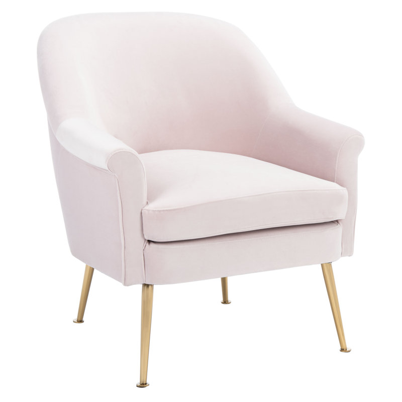 Zahir Velvet Armchair, Light Pink Velvet