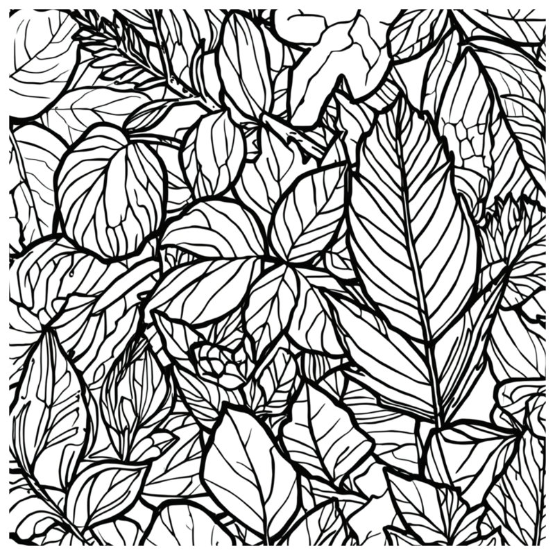 Detailed Leaf Illustration Blankets, 60in W x 80in H