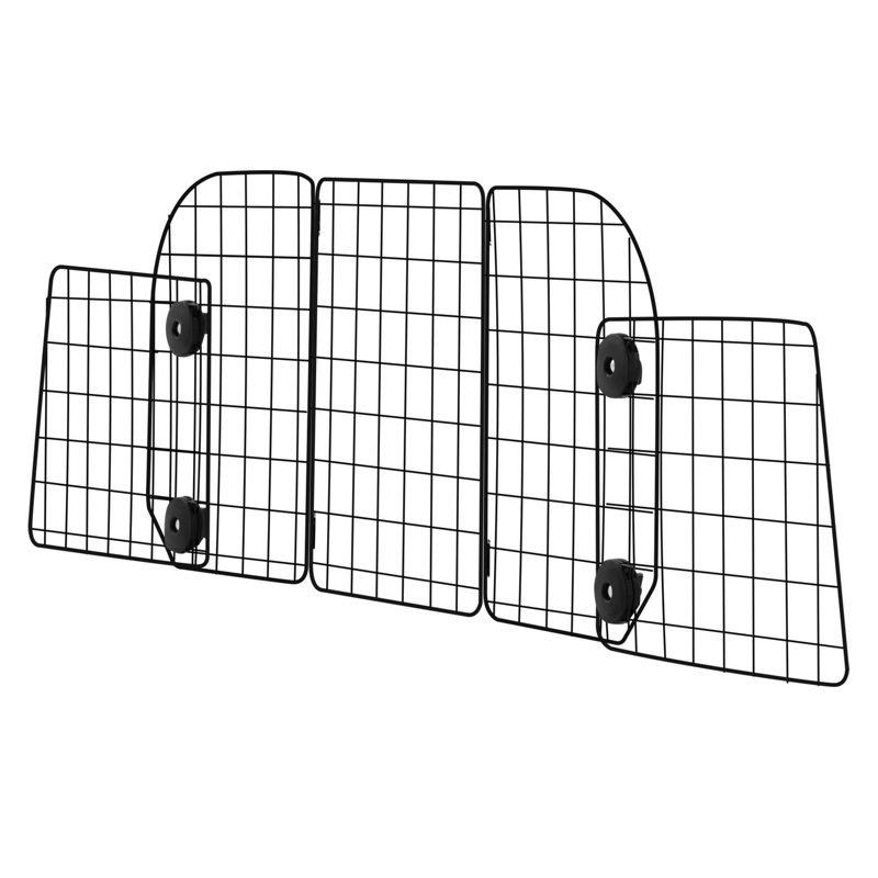 Dog Car Barrier 38.5"-61.6" Adjustable Pet Divider Gate for Trunk Cargo Area, 61.6" W x 16.1" D x 1.18" H