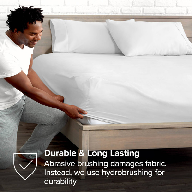 Deep Pocket Microfiber Brushed Fitted Sheet, Super King (6'), White
