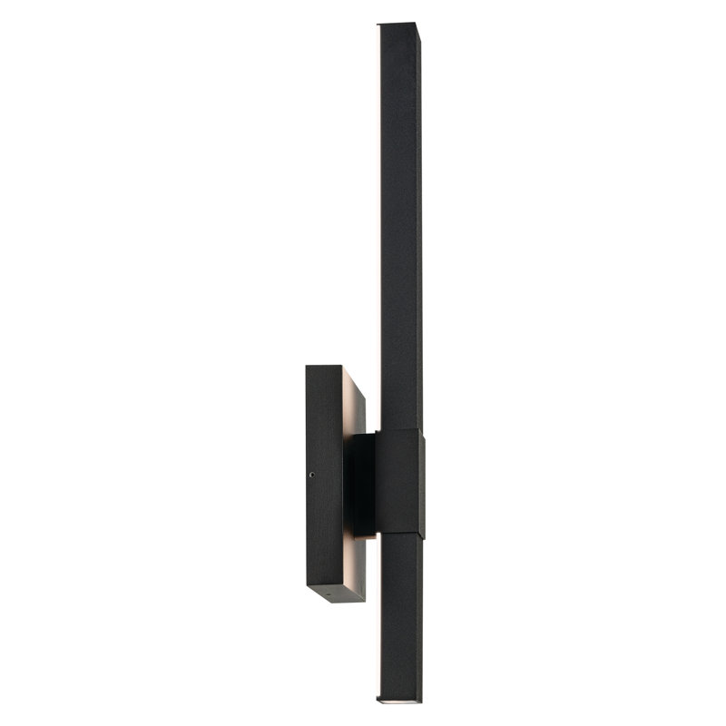 22.25" Black LED Outdoor Wall Light, 22.25" H x 5" W x 3.5" D