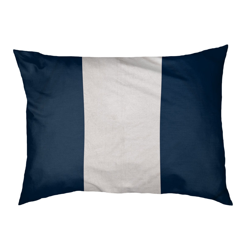 Coussin stylisé à rayures pour équipes de football, Moyen (L 40 po x l 30 po), Bleu / blanc