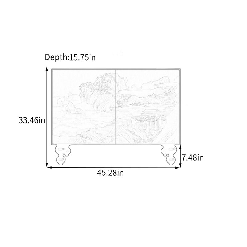Élégante armoire à deux portes avec tablettes spacieuses