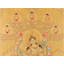 Thangka «Swift Compassion» peint à la main - H 27,6 po x l 18,9 po, art mural tibétain vert avec feuille d'or véritable 24 carats pour les studios de yoga et décoration intérieure paisible