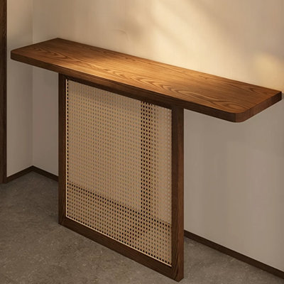 Retro Nut-Brown Solid Wood Console Table