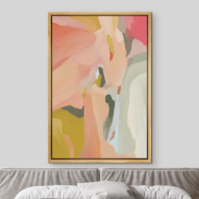 Signe, reproduction d'art sur toile encadrée, peinture rétro pastel, collage, formes abstraites, illustrations, minimalisme, décor, relax, zen, coloré, nordique, pour le salon, la chambre à coucher, le bureau