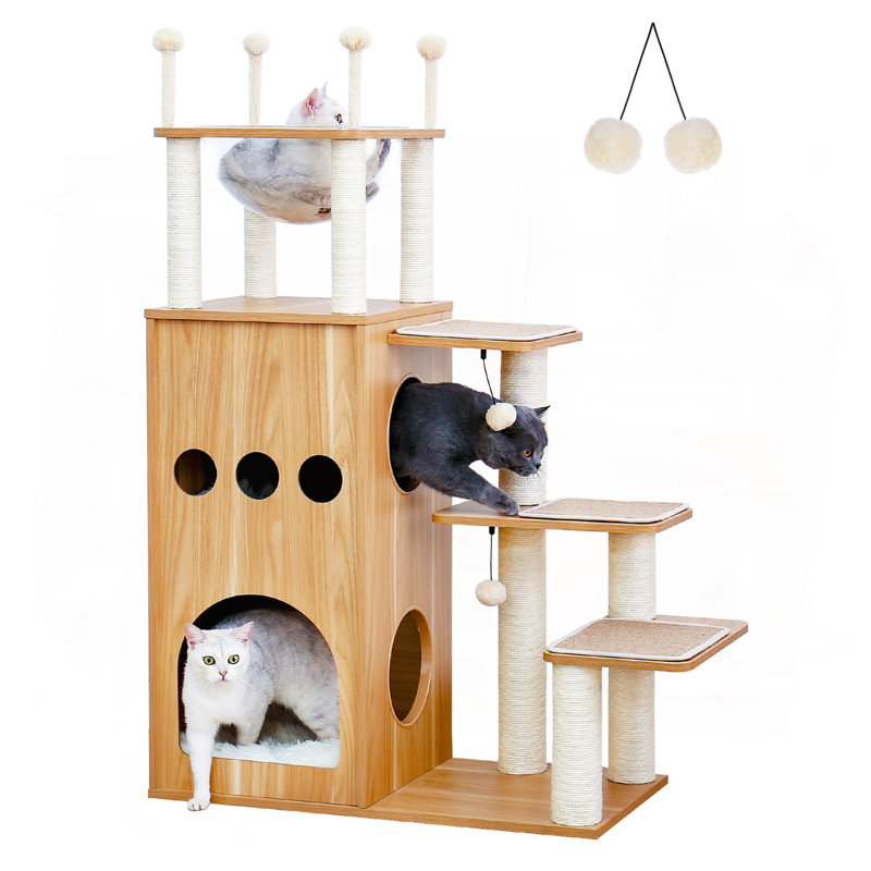 Arbre à chat 51 po, H 51,2 po x l 15,7 po x L 31,5 po, Naturel
