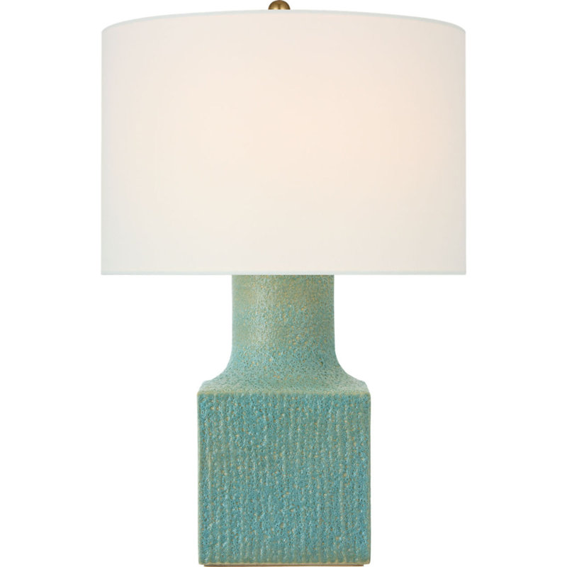 Aviva 24" Table Lamp with Linen Shade, Volanic Turquoise