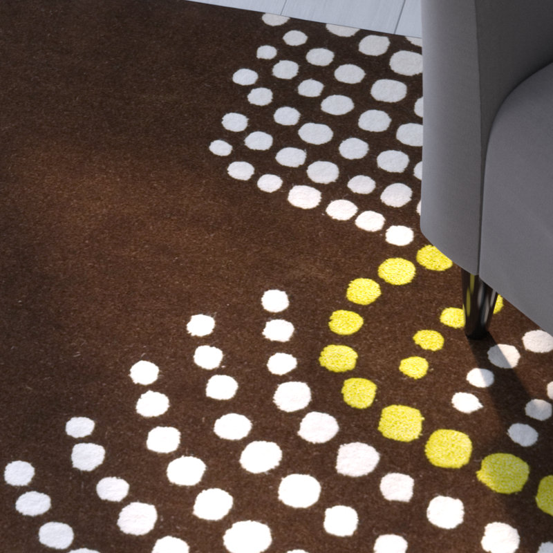Tapis brun en laine touffeté à la main Campo, Rectangle 7 pi 6 po x 9 pi 6 po