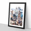 Valencia Skyline in Spain - Framed Print-56855271-56855280