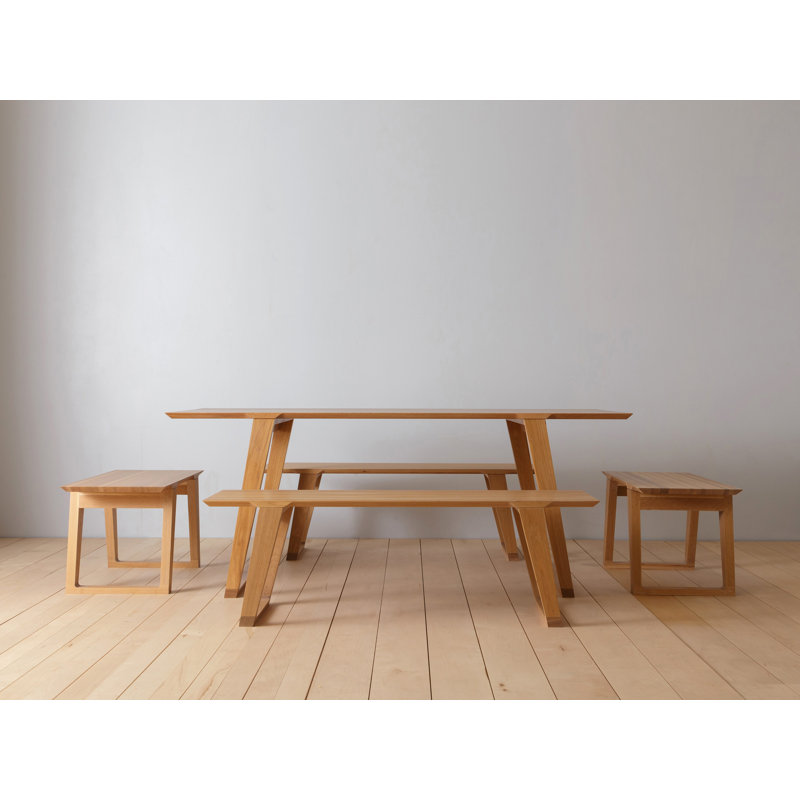 Isometric Oak Dining Table, 30”H x 76”L x 35.5”W