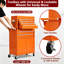 Caisse à outils roulante, chariot / armoire à outils verrouillable 8 tiroirs, organisateur de boîte à outils détachable 2-en-1 pour garage atelier, orange