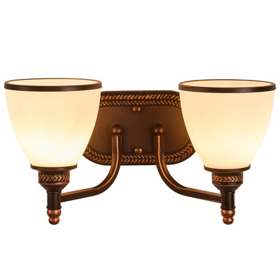 2-Light Wall Sconce in Oil Rubbed Bronze with Frosted Glass