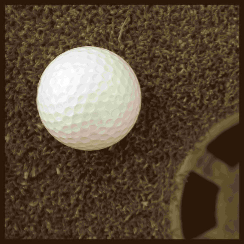 Étude de balle de golf sépia I, H 12 po x l 12 po