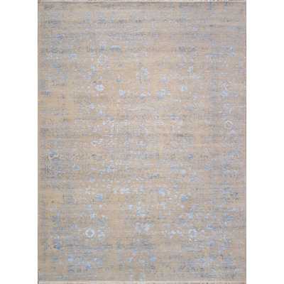 Transitional Beige/L. Blue Area Rug