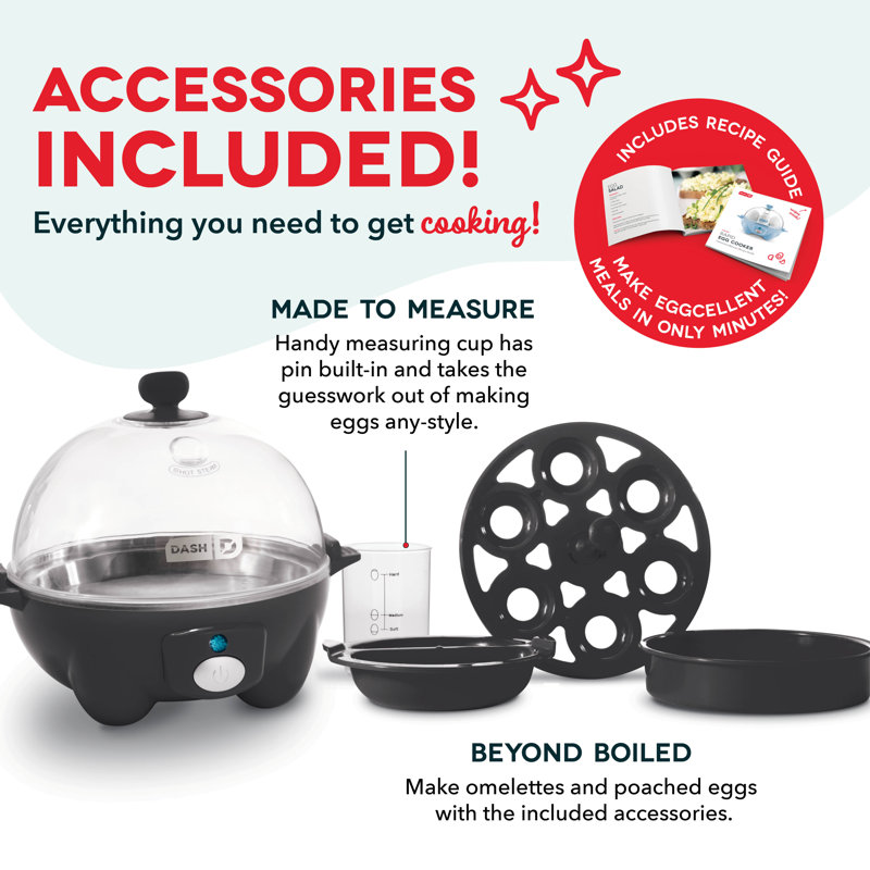 Black Electric 6-Egg Capacity Rapid Egg Cooker