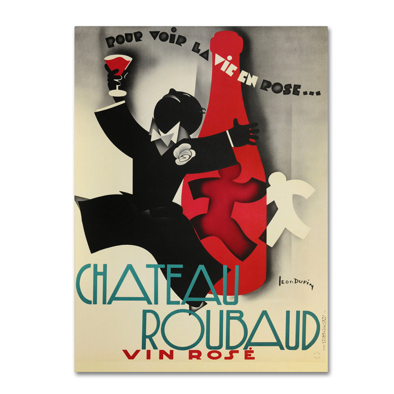 Vin rose-reproduction sur toile tendue, H 32 po x l 24 po x P 2 po