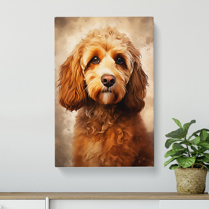 Cockapoo Digital No.3 - Wrapped Canvas, 50cm H x 35cm W x 3cm D