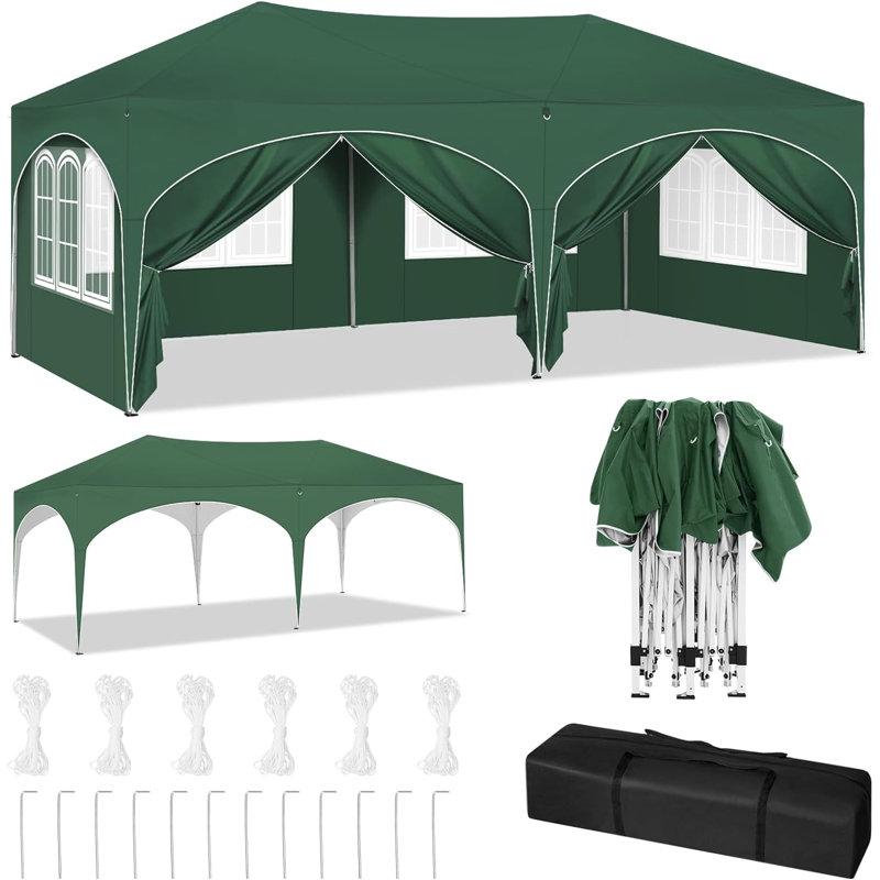 Breyawna 5.83 x 2.93m Metal Party Tent, Green