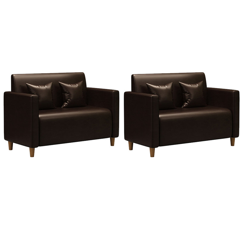 Banc rembourré en similicuir Vintage, Café