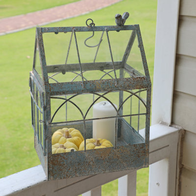 Vintage Glass Terrarium with Lid - Rustic Tabletop Greenhouse for Succulents, Air Plants,Wedding Centerpiece,Garden Decor,Christmas Decoration