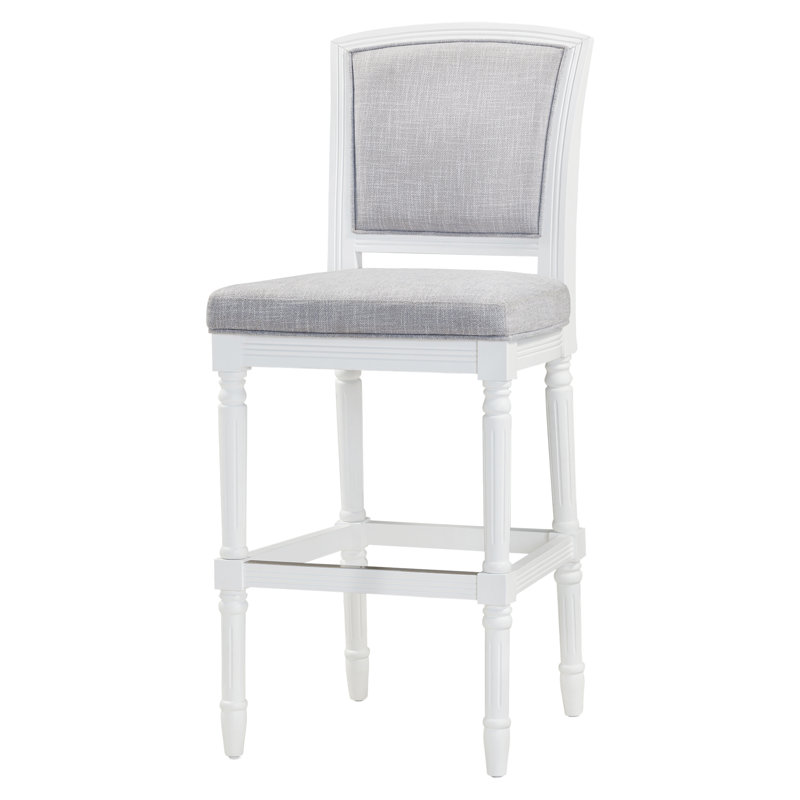 Tabouret rembourré Cionna, Blanc, Tabouret de bar (siège d'une hauteur de 31 po)