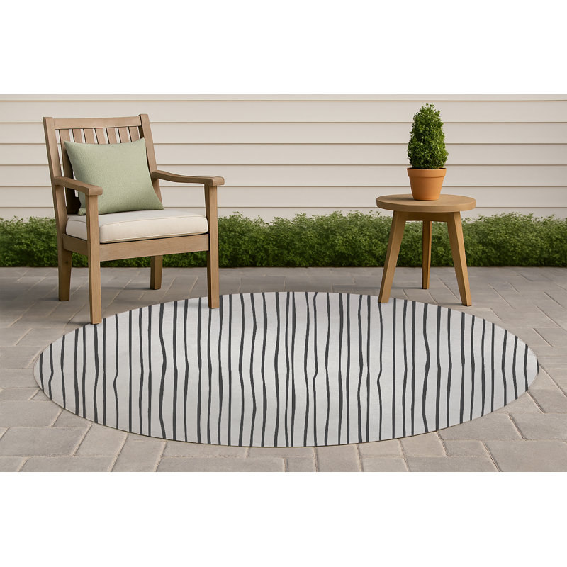 Spinal Column Non-Slip Outdoor Rug, Round 5'
