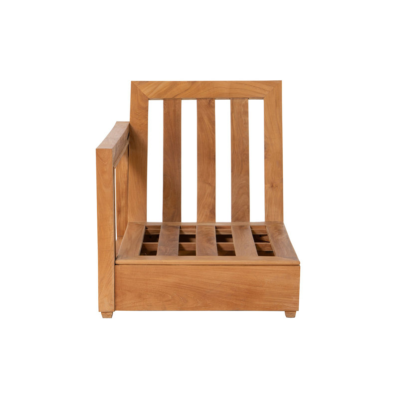 Chatsworth Outdoor Teak One Arm Lounge Chair, White
