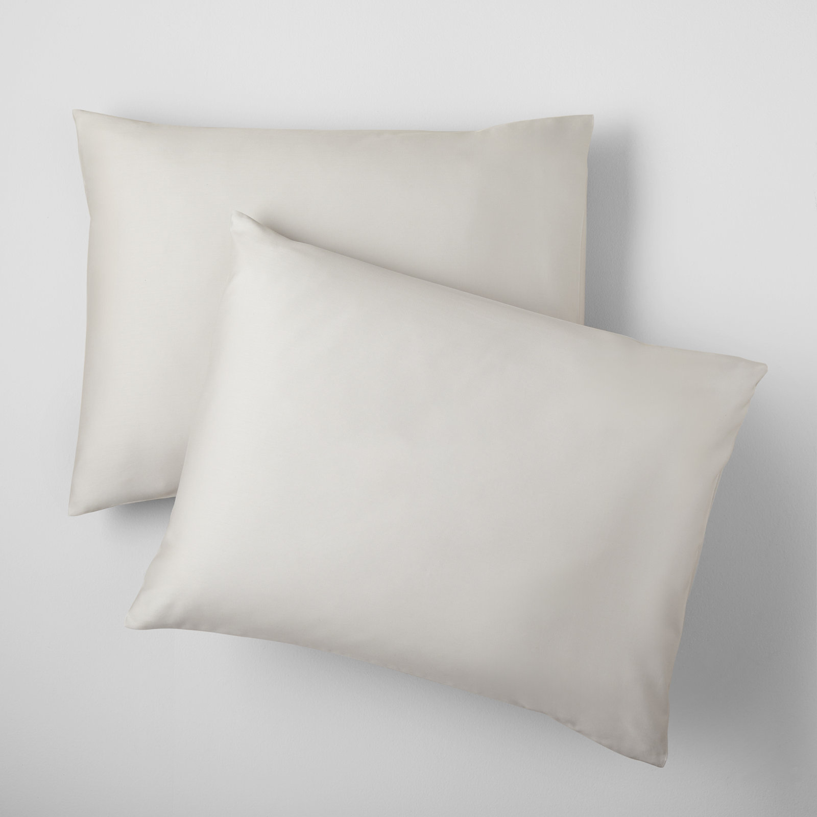 Danfield Cotton Sateen Duvet Cover Set, Twin / Twin XL Duvet Cover + 1 Pillow Shams, Soft Gray