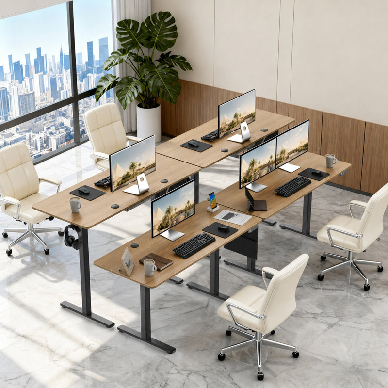 Electric Adjustable Office Desk 48“ / 120cm for Standing & Sit Height adjustable for Home, 47.3" W x 23.6" D x  H Adjust
