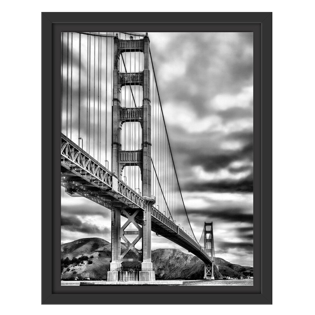 Gerahmtes Wandbild Blick auf Brücke in San Francisco