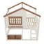 Lit superposé double / lit mezzanine double avec bibliothèque, style maison, clôture de sécurité de haute qualité, beige et naturel-767364024-767364029
