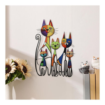 Décoration murale chat glamour en fer