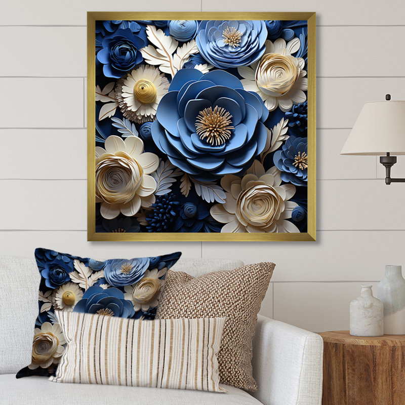 Ranunculus Bouquet IV sur toile, H 24 po x l 24 po x P 1 po, Cadre doré simple