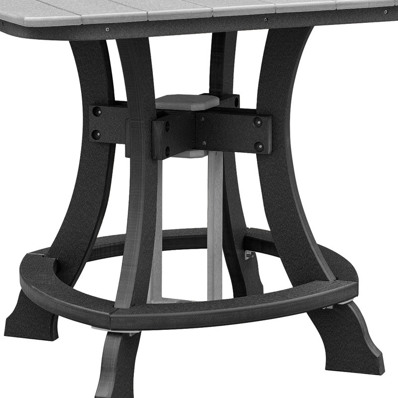 Table de salle à manger en plastique / résine pour 4 personnes, Gris clair / noir