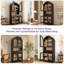 Armoire de bar 70 po de hauteur avec portes en verre trempé, 9 porte-bouteilles, grand tiroir, tablette réglable, porte-verres et armoire à café-131246674