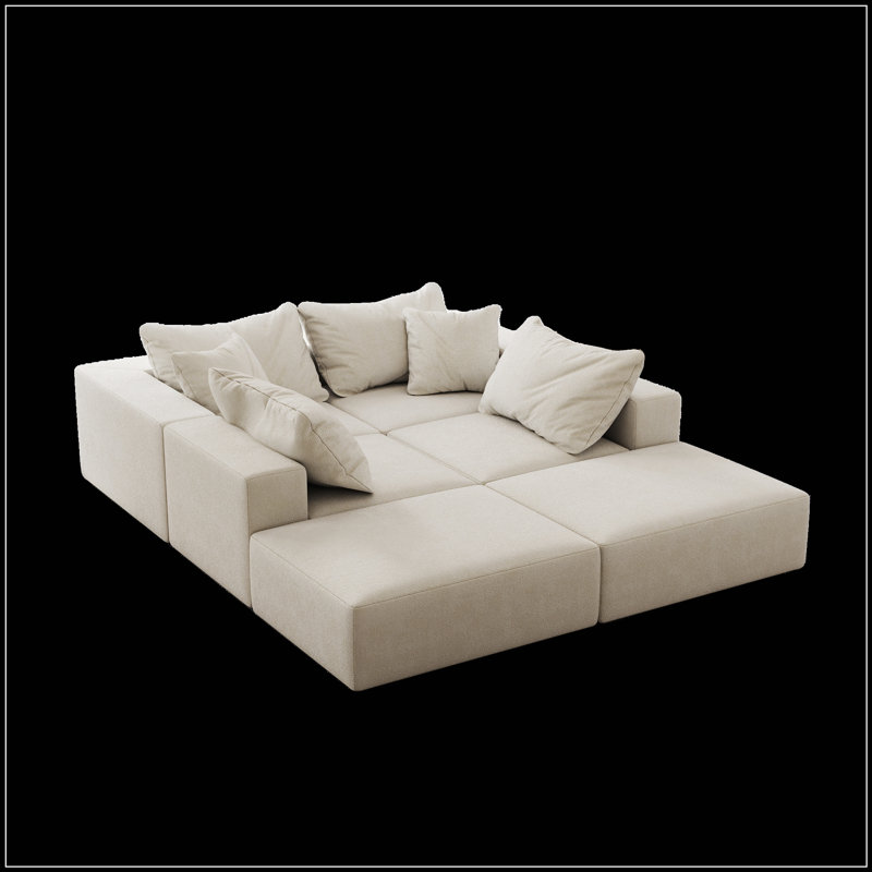 Canapé modulaire surdimensionné confortable pour le salon et la chambre à coucher, élégant et polyvalent, Beige