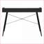 Bureaux, bureau d'ordinateur de bureau moderne de L 48 po avec casiers de rangement et tablettes, stratifié noir et métal | Panneau de particules | Noir-739869278