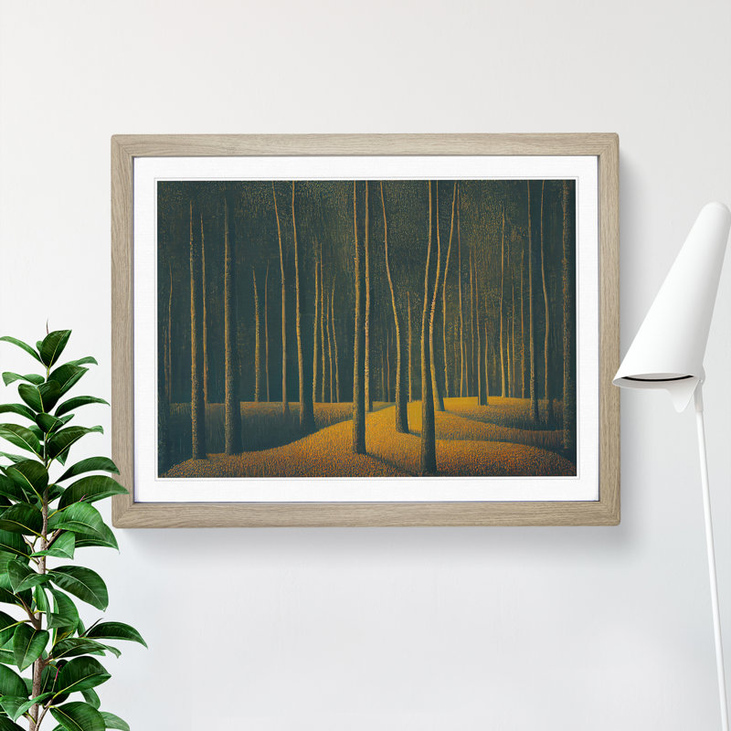 XH1022-633X An Extraordinary Forest - Single Picture Frame Painting, 25cm H x 34cm W x 2cm D, Walnut
