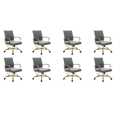Fauteuil de bureau pivotant en cuir Naudain