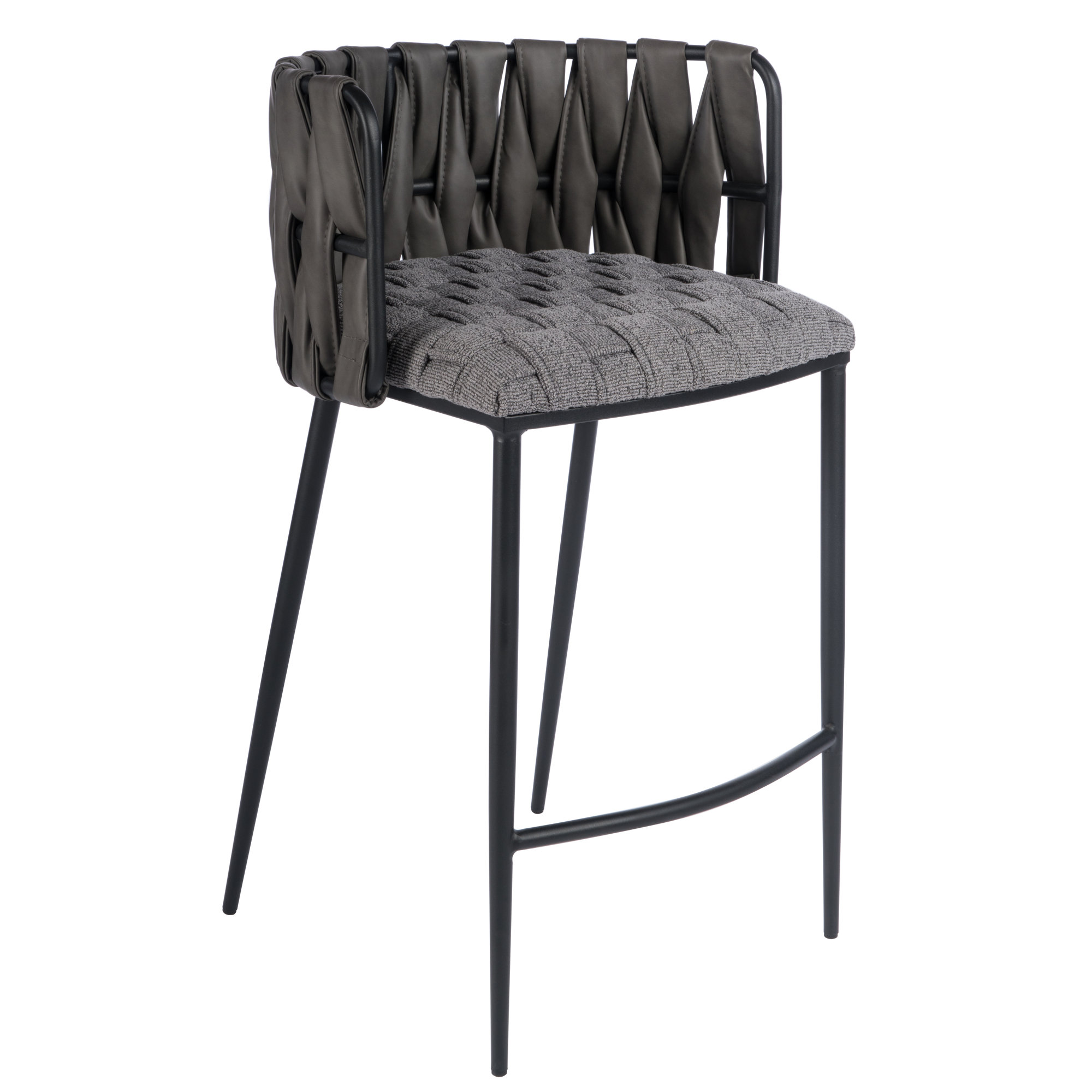 Tyrone 27" Counter Stool, Dark Gray, Black