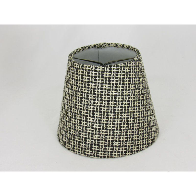 Abat-jour de candélabre empire en coton H 5 po x l 6 po noir et blanc, Noir / blanc